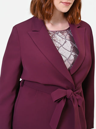 Giacca Curvy a vestaglia in cadi bordeaux rosso