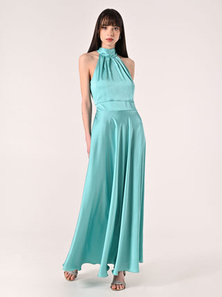 Langes Kleid in Wassergrün