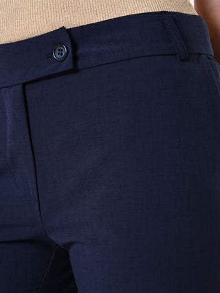 Blue Viscose-Blend Pants