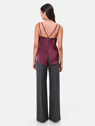 Dunkelgraue Hose mit geradem Bein