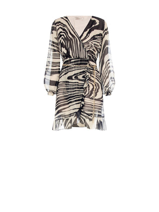 Animal-Print Dress with Ruffles