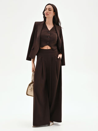 Dark Brown Palazzo Trousers