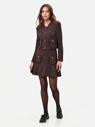 Minigonna marrone moro con balza