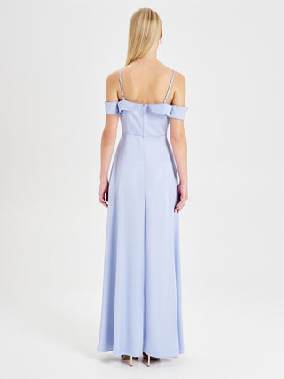 Blue Rinascimento atelier off-the-shoulder dress