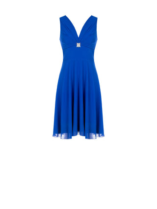 Abito Blu Cina in Crepe Georgette