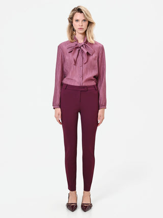 Pantalone skinny bordeaux rosso
