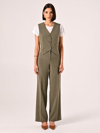 Gilet Verde Militare in Poliviscosa