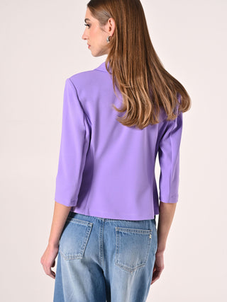 Short Lavender Jacket in Scuba Crepe