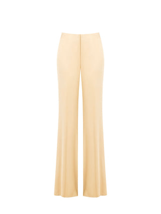 Dark Beige Viscose Satin Trousers