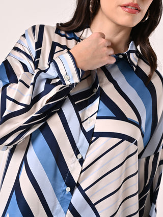 Camicia Curvy Righe Azzurre