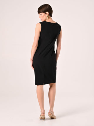 Sheath Dress in Black Technical Fabric