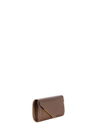 Pochette marrone con texture glitterata