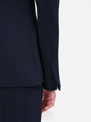 Einreihiger Studio-Blazer mit Nadelstreifen in Marineblau