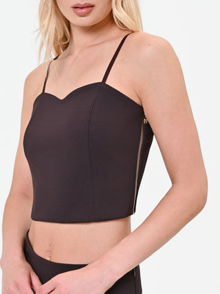 Dark Brown Sweetheart Crop Top