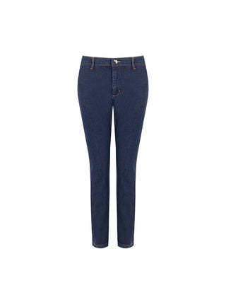 Pantalones vaqueros azules con raya central y corte regular