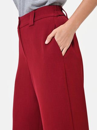 Pantalone palazzo bordeaux a vita alta