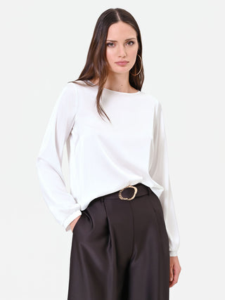 White Satin Blouse