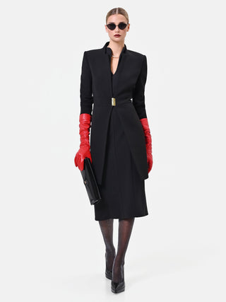 Black Coat with Gold Buckle
