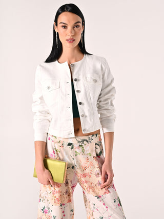 Weiße Jeansjacke