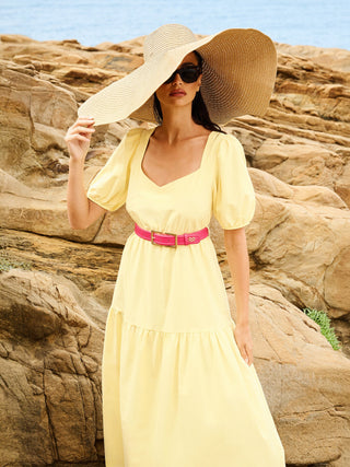 Abito Giallo in Misto Cotone