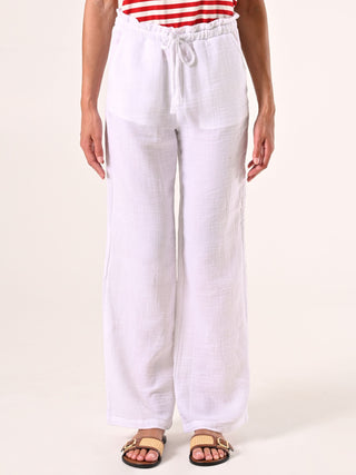 Pantaloni Ampi in Cotone Bianco