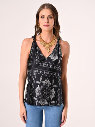 Paisley Satin Top