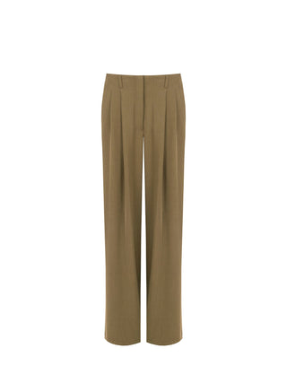 Mud Brown Cady Palazzo Pants