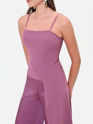 Antique Pink Asymmetric Scuba Crepe Top
