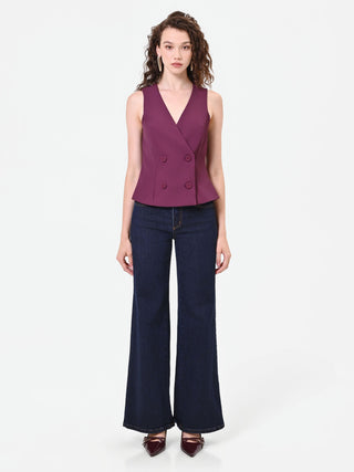 Gilet croisé bordeaux