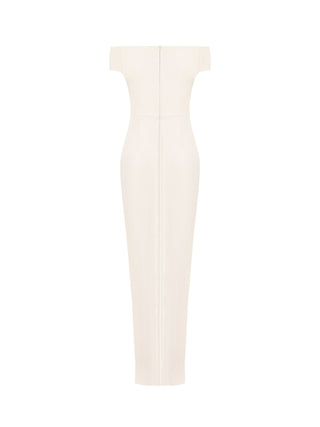 Robe longue beige clair en néoprène