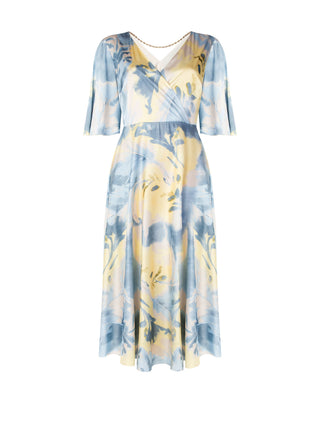 Robe longue curvy à imprimé fleurs abstraites