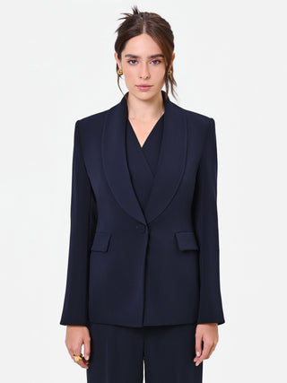 Einreihiger Studio-Blazer mit Nadelstreifen in Marineblau