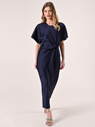 Robe jupon midi kimono bleue