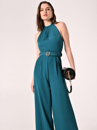 Peacock Green Palazzo Jumpsuit