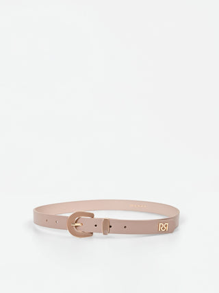 Taupe Belt with C-Shaped Buckle