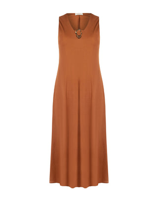 Abito Curvy Marrone in Viscosa