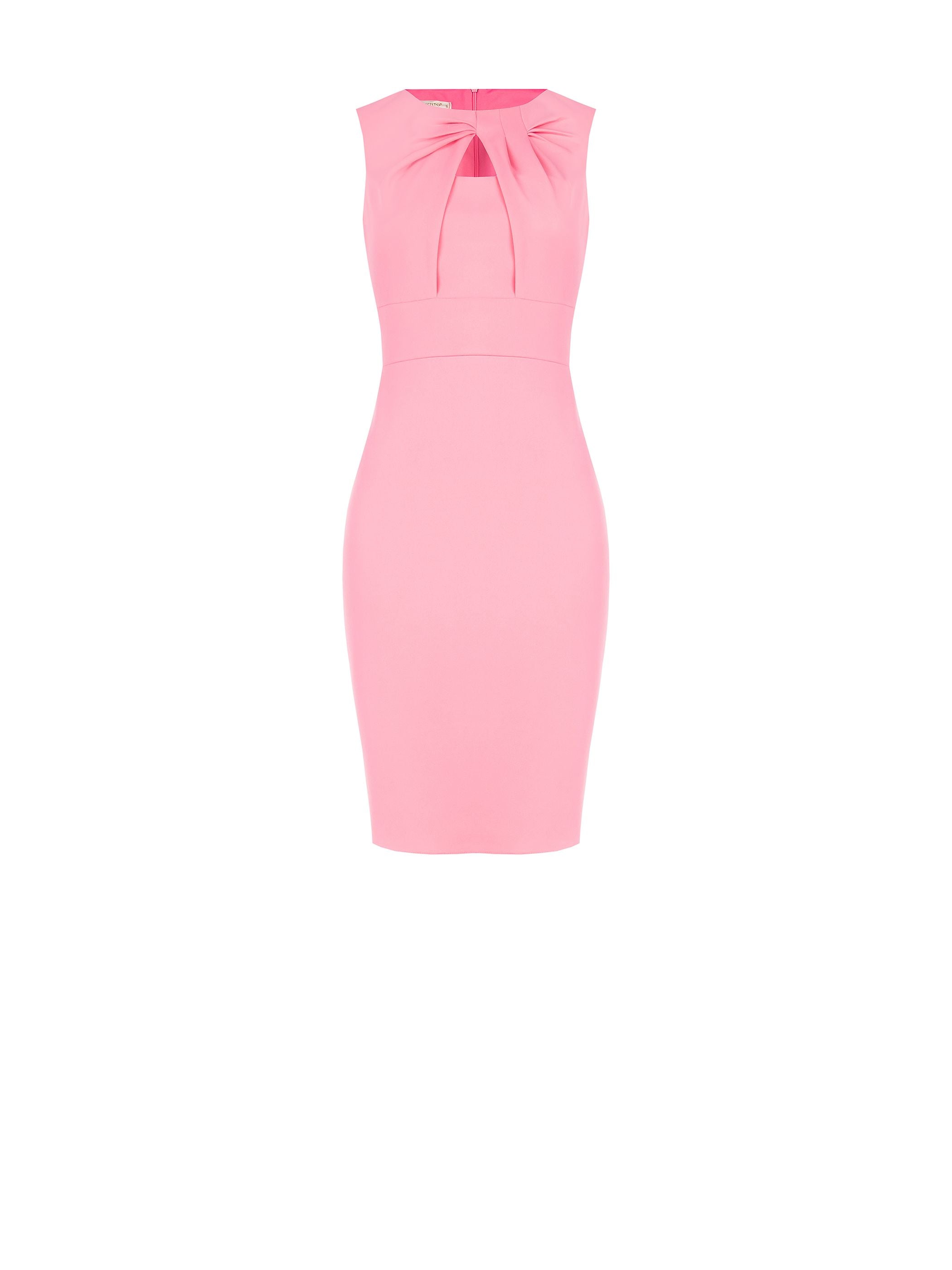 strapless open back dress Pink sheath dress with knot and cut-out – Rinascimento