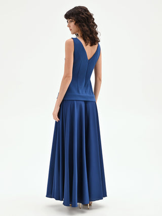 Brilliant Blue Two-Piece Effect Maxi Dress – Rinascimento