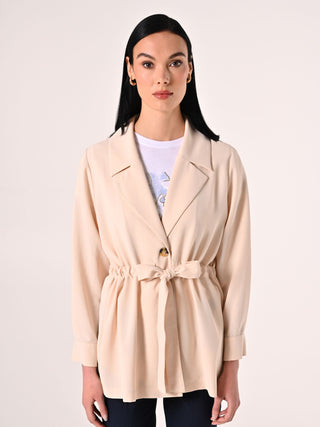 Giacca Beige effetto Goffrato