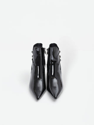 Black Strappy Stiletto Ankle Boot