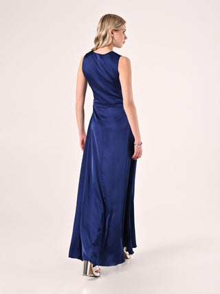 Abito Lungo Blu Paillettes