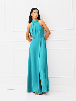 Atelier emerald green satin halterneck gown Rinascimento Atelier emerald green satin halterneck gown Rinascimento