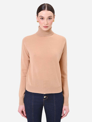 Sweter z golfem w kolorze camelowego beżu