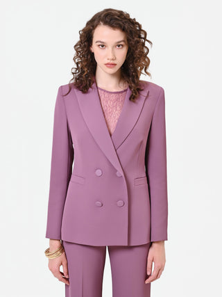 Dusty Pink Double-Breasted Blazer