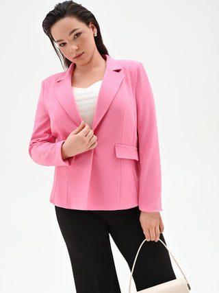 Curvy Pink Scuba Crepe Blazer