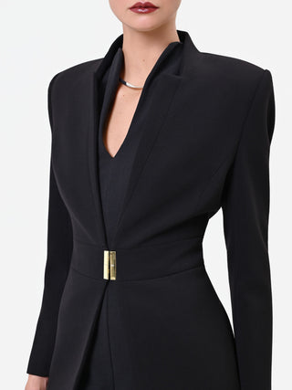 Black Coat with Gold Buckle