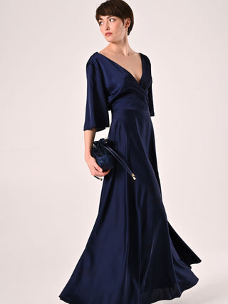 Abito Midi in Raso Blu