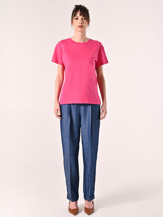 T-Shirt in Cotone Fuxia