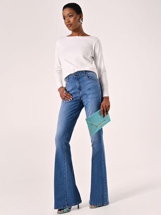 Light Wash Flared Jeans