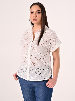 Camicia Curvy in Sangallo